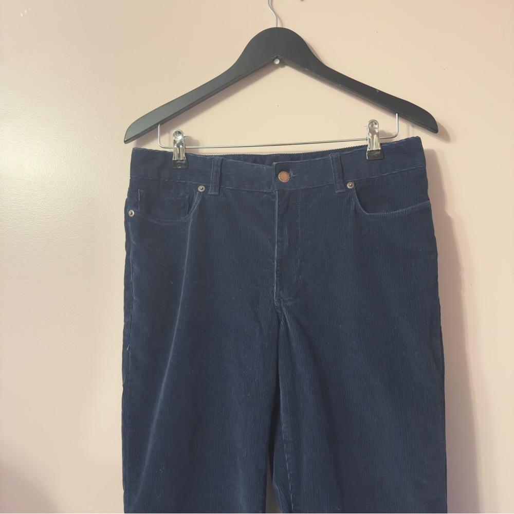L.L Bean Friendly Fit Corduroy Pants Navy Women Size 10 - Picture 2 of 10